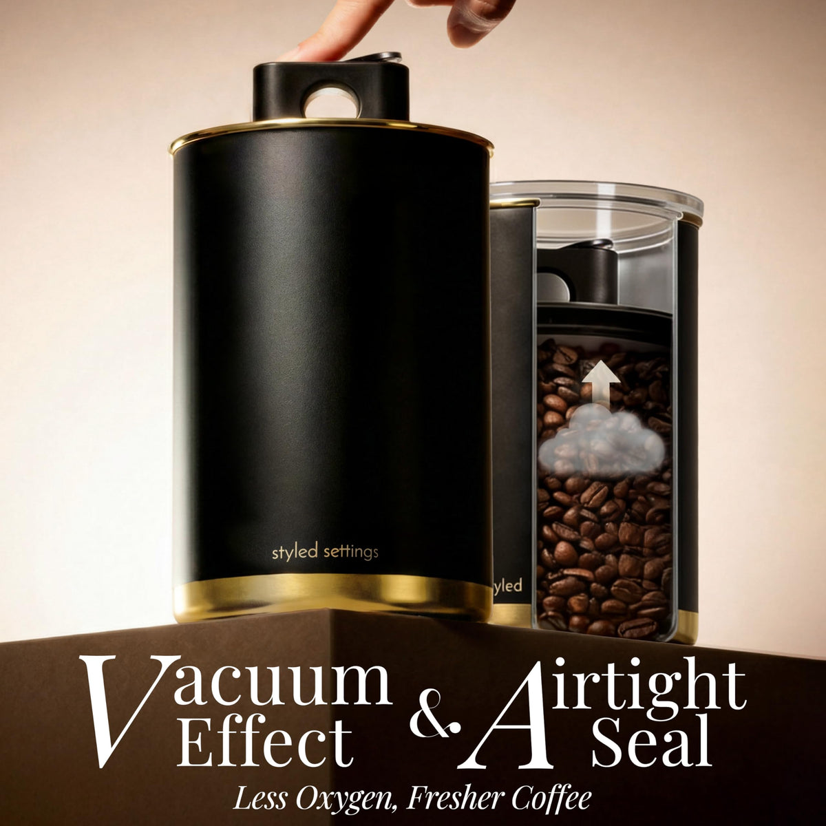 Vacuum Coffee Canister with Airtight Lid