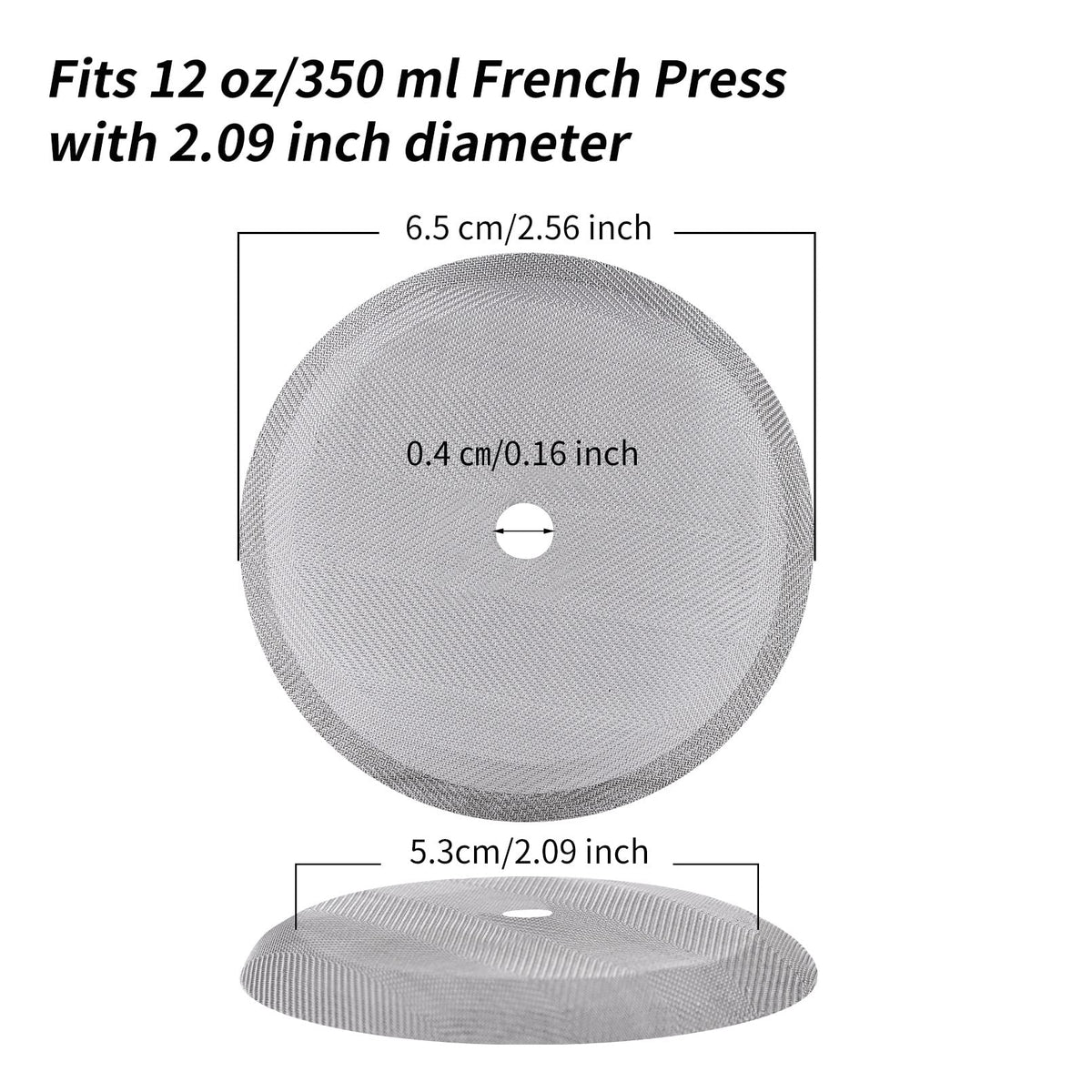 2.6 Inch Filter Parts for 350ml French Press 3 Pieces Stainless
