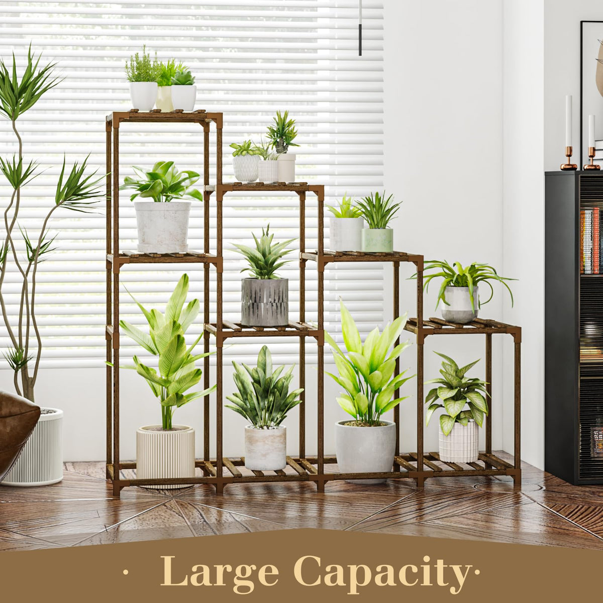 Tall Plant Stand Indoor Wood Plant Shelf Outdoor Tiered Plant Rack
