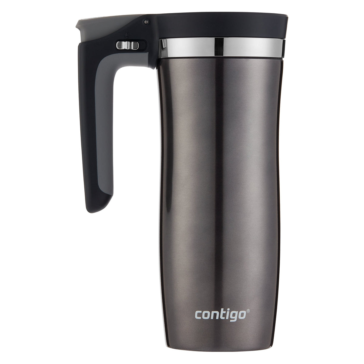Handled AUTOSEAL Stainless Steel Travel Mug with Easy