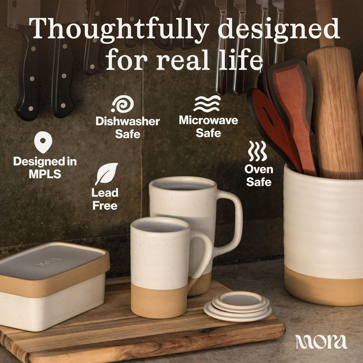 Mora Ceramics Large Tea Mug with Loose Leaf Infuser and Ceramic Lid