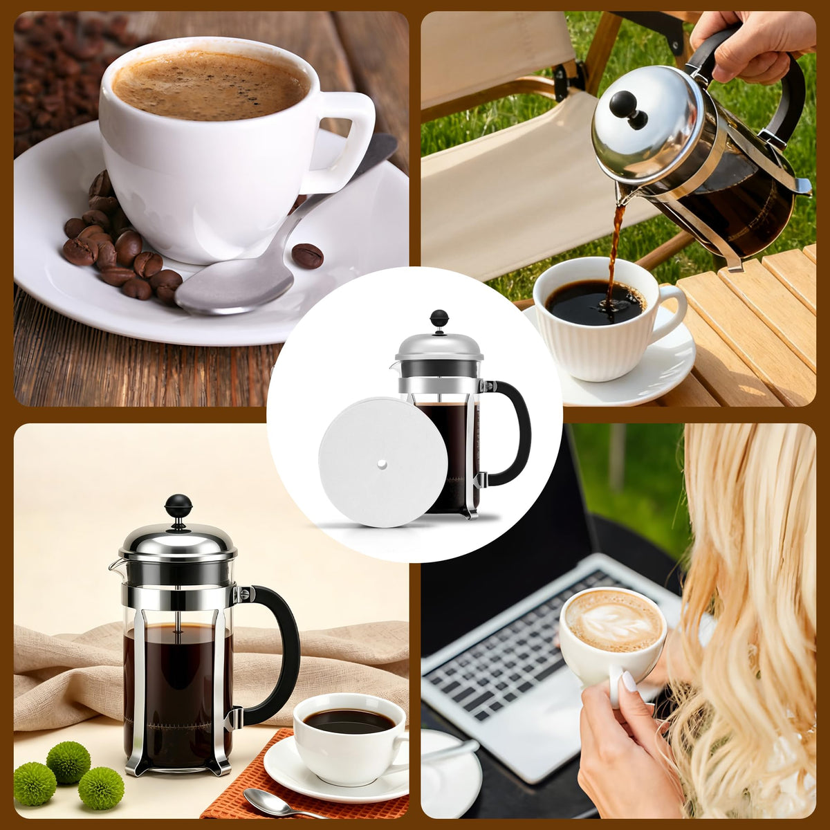 150 Pcs Disposable Coffee Filters for Bodum French Press 34 Oz (150 Count)