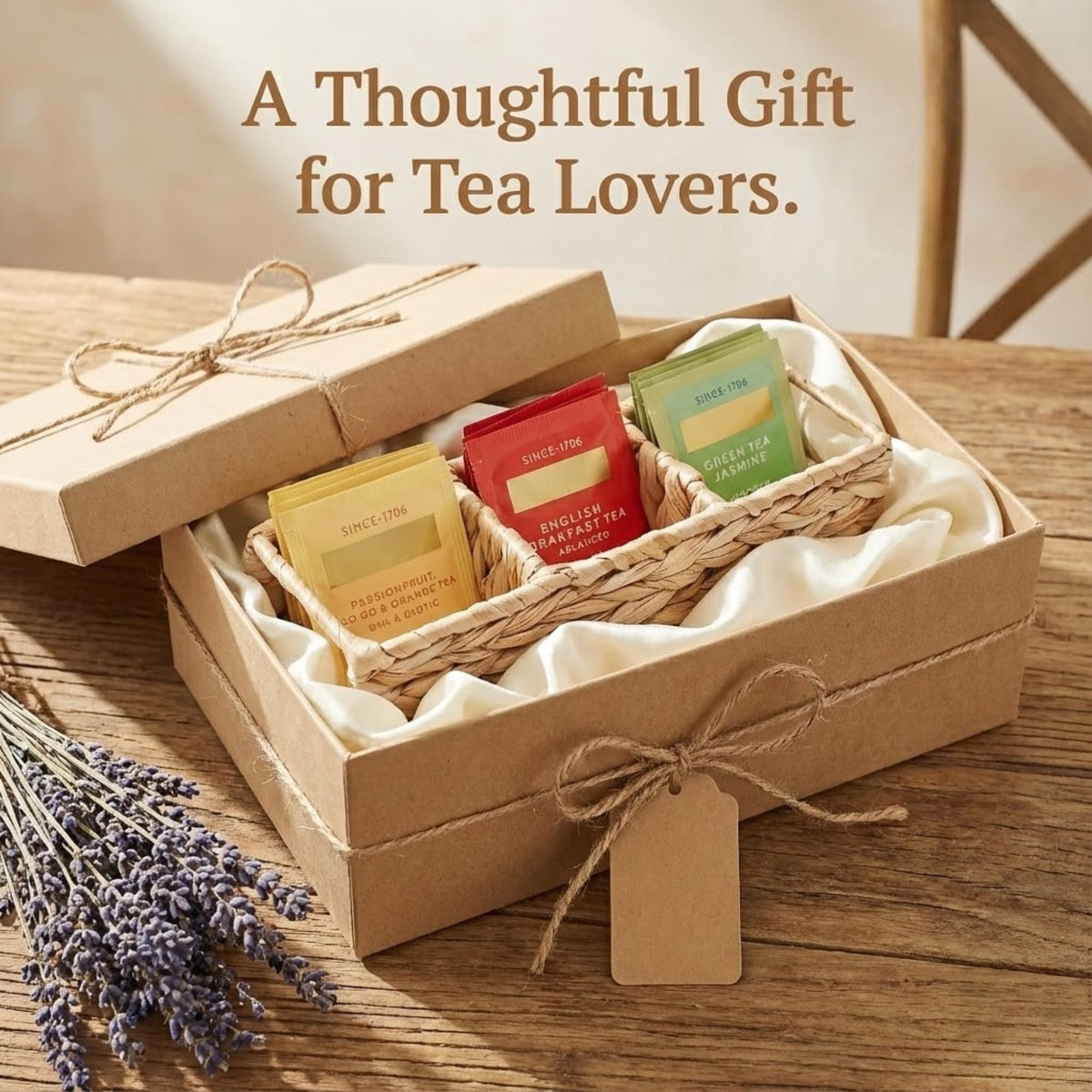 Triluxe Wicker Tea Bag Organizer