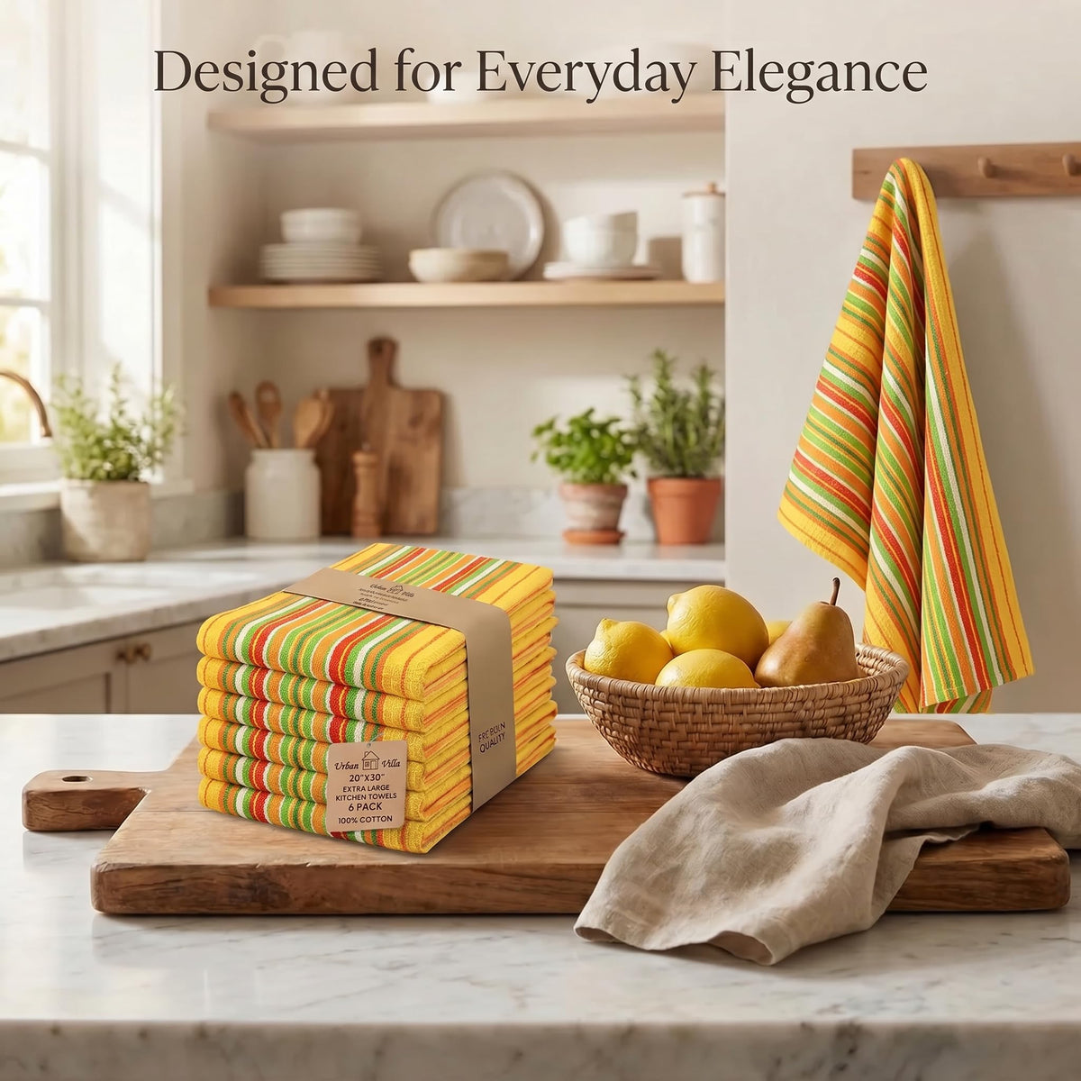 Kitchen Towels Cotton Dish Towels 20”x30” (6 Count)