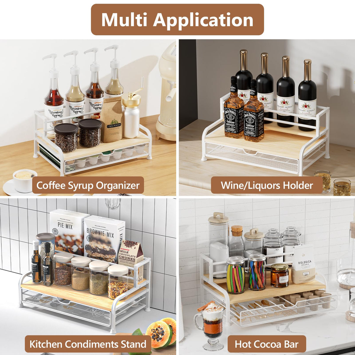 Coffee Syrup Rack Organizer