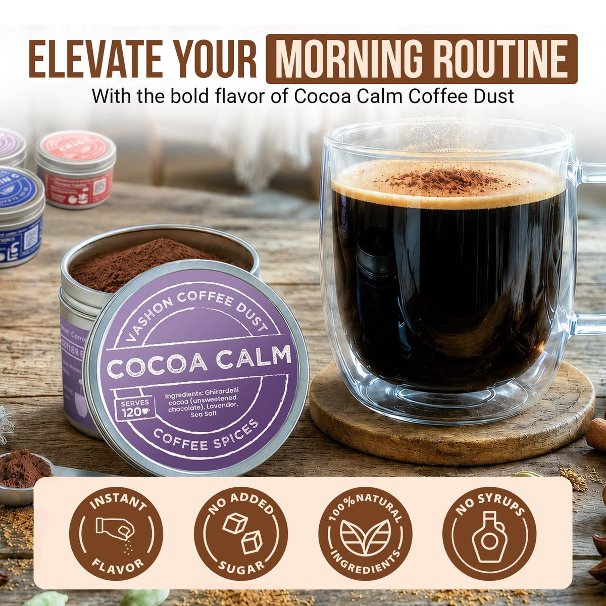 Coffee Dust Cocoa Calm Flavoring Powder (2 Ounce)