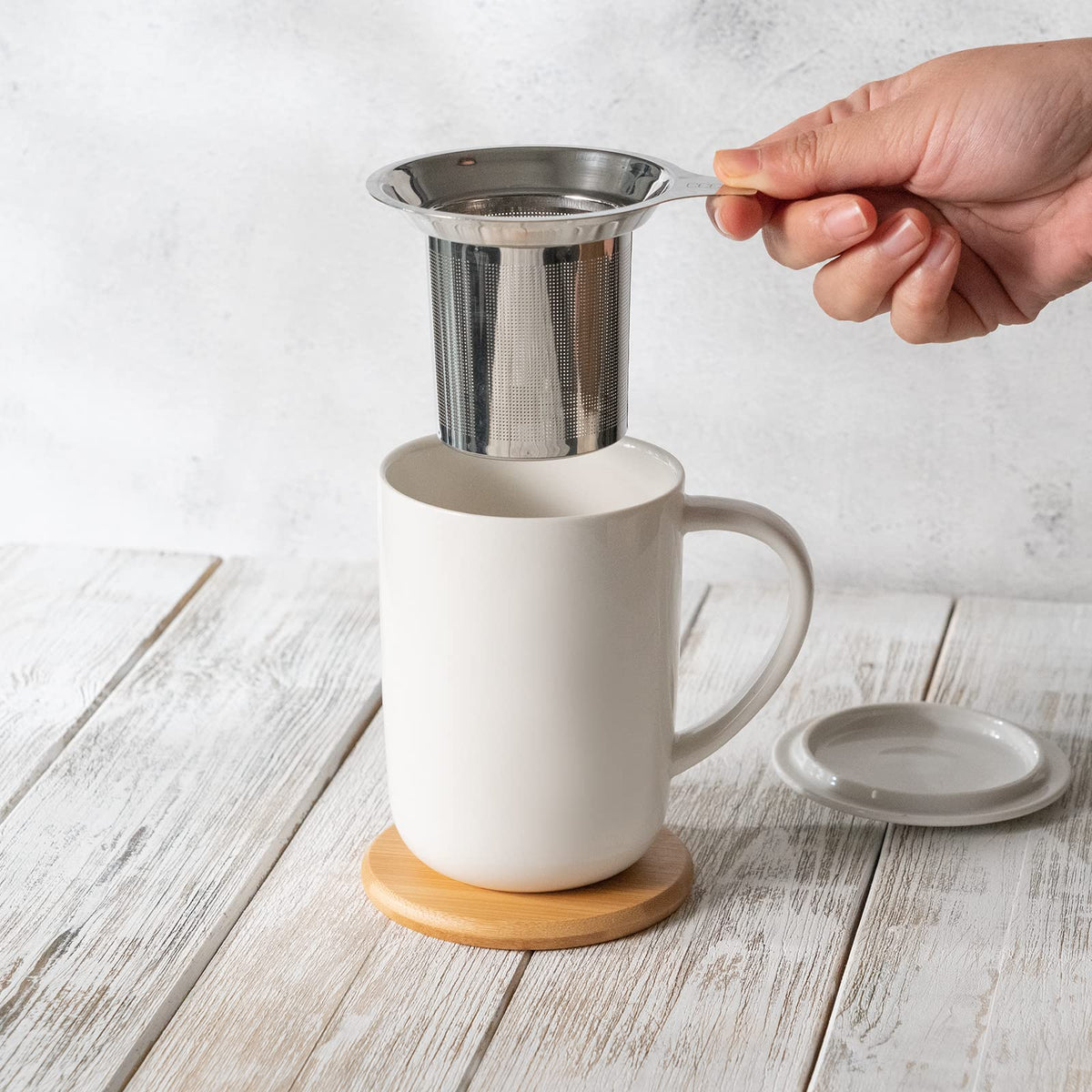 16oz Porcelain Tea Mug with Infuser
