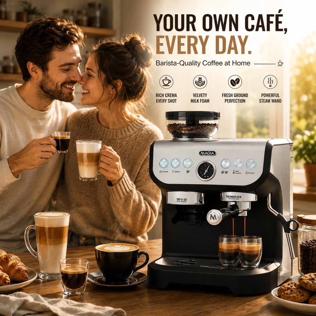 Magia Manual Espresso Machine with Built