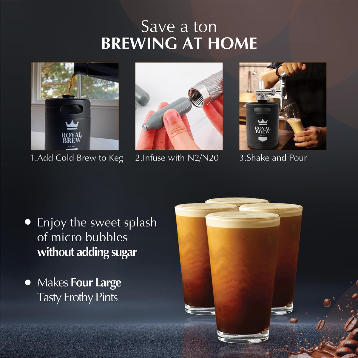 Royal Brew Nitro Cold Brew Coffee Maker