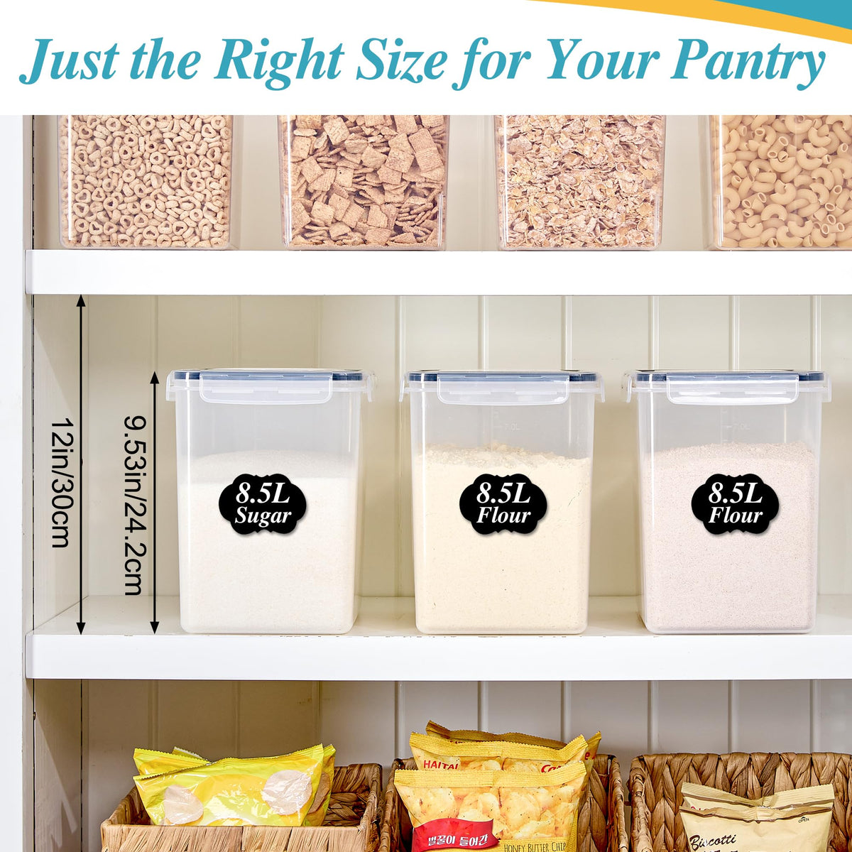 8.5L Extra Large Flour Sugar Storage Containers (2 Count)