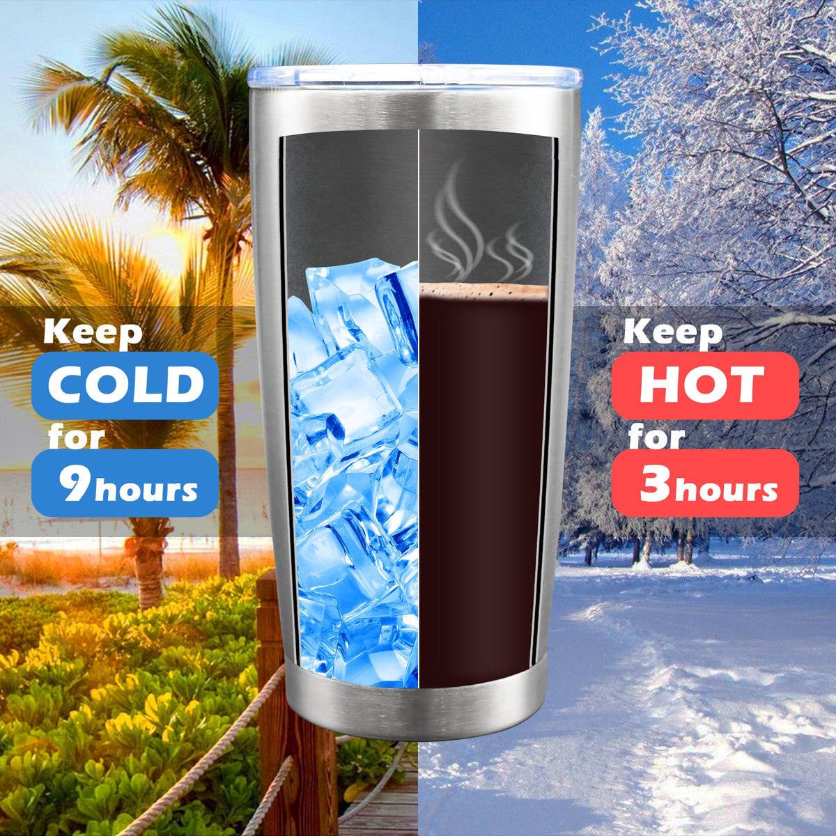 20oz Tumbler with Lid Stainless Steel Tumblers Insulated Mug SS 1P