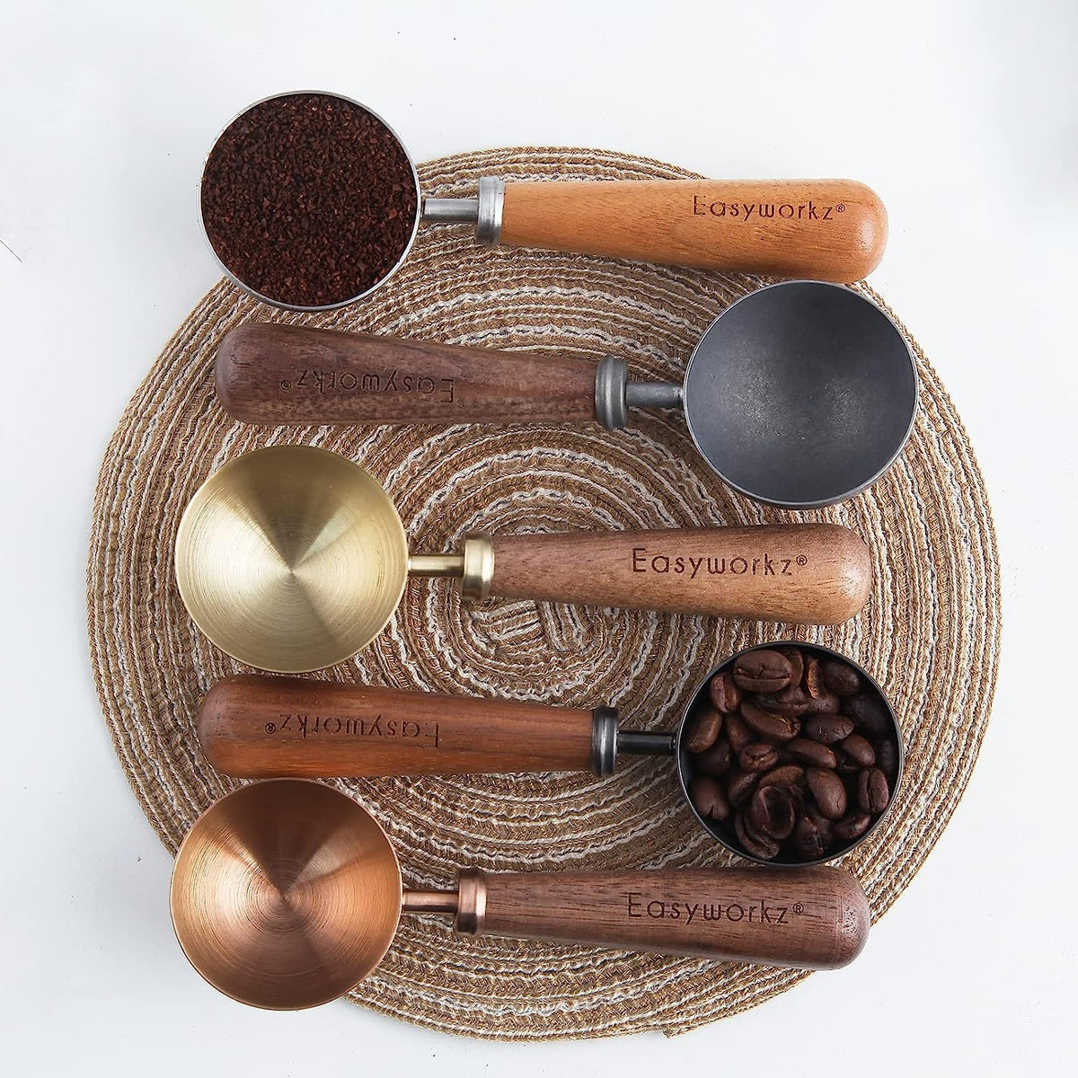 Retro Stainless Steel Coffee Spoon With Black Walnut Handle