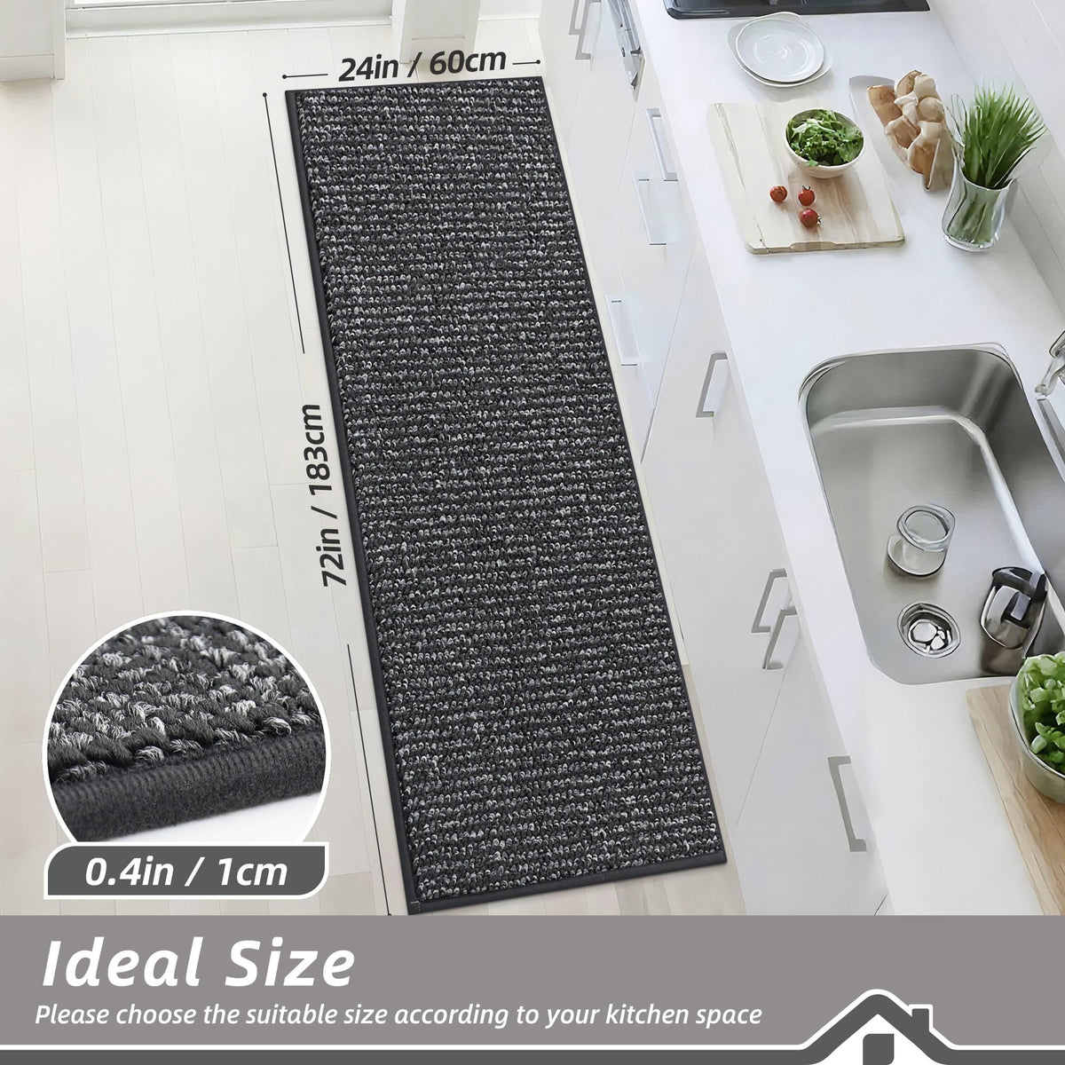 Kitchen Runner Rugs 24"x72" (12 Sq Ft)