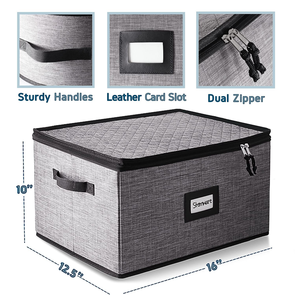 Wine Glass Storage Box with Dividers