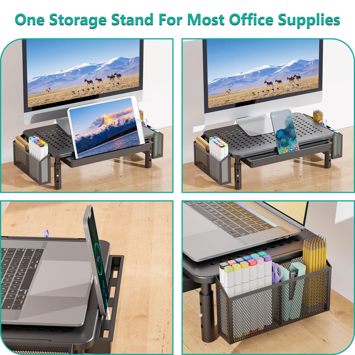 Computer Monitor Stand with Storage