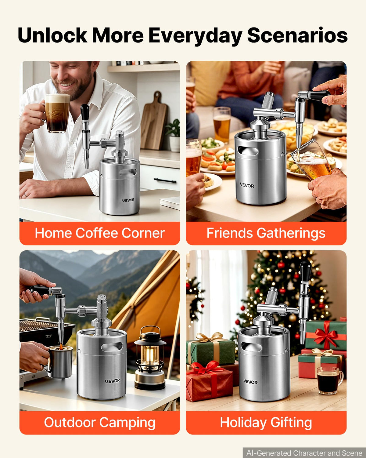 Nitro Cold Brew Coffee Maker 68 oz Nitrogen Dispenser System