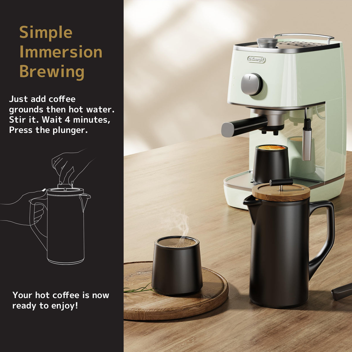 Ceramic French Press 22oz (22 Ounce)