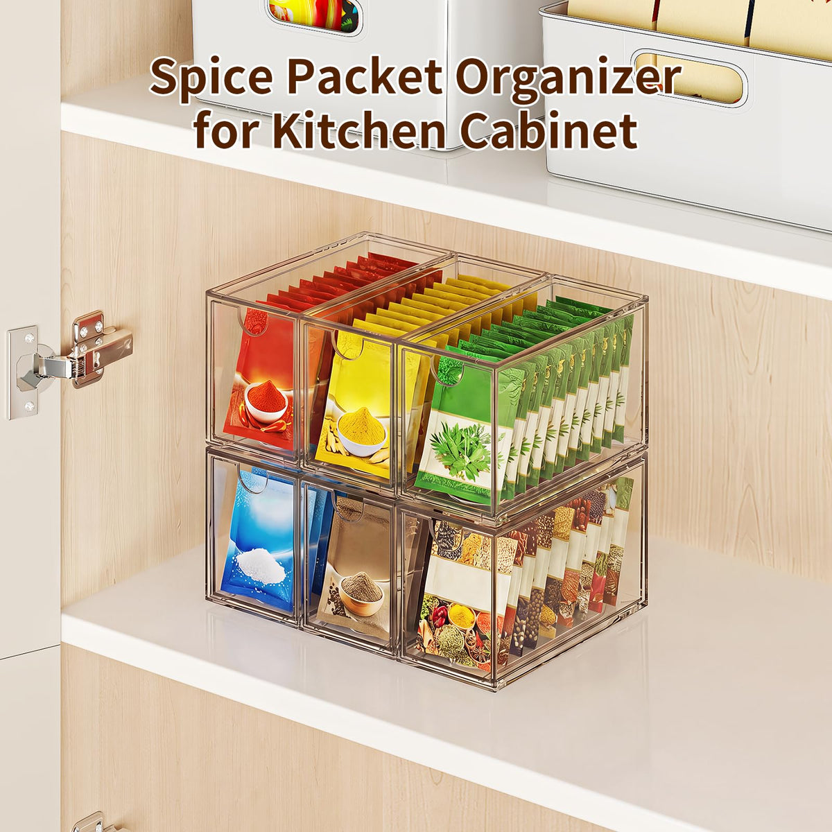 6 Pack Clear Stackable Tea Bag Organizer