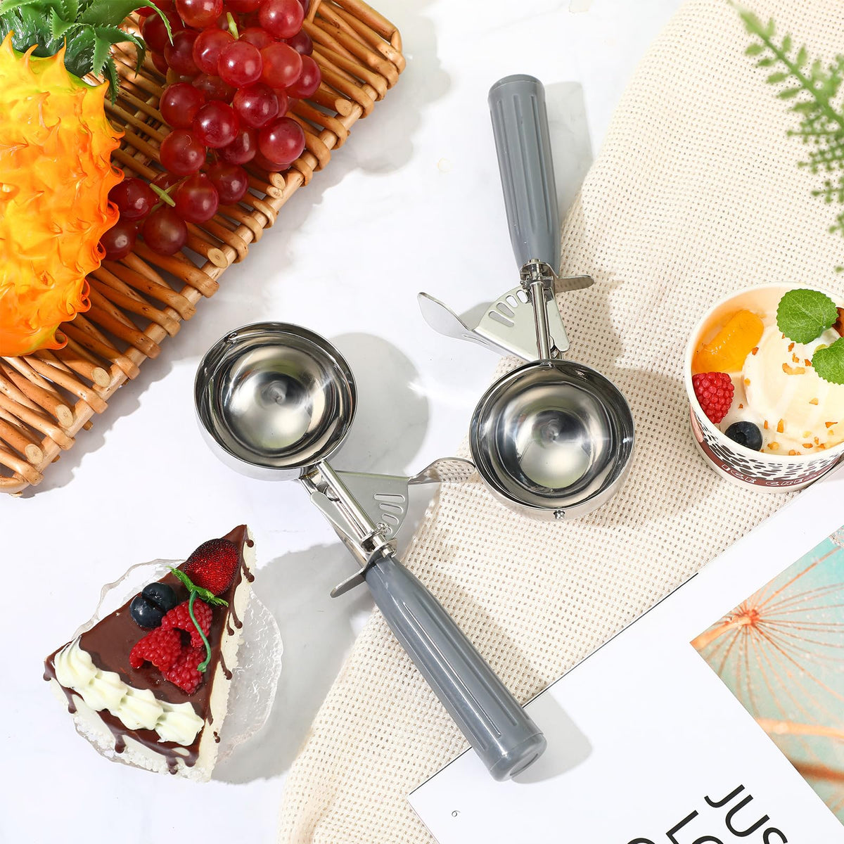 2 Pcs Ice Cream Scooper with Trigger (2 Count)