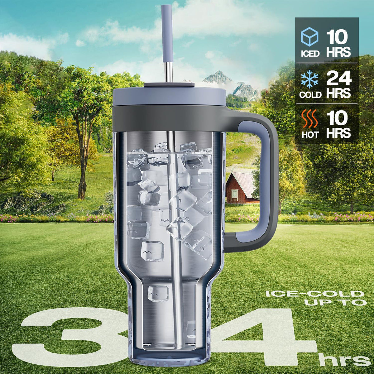 40 oz Camo Tumbler with Handle
