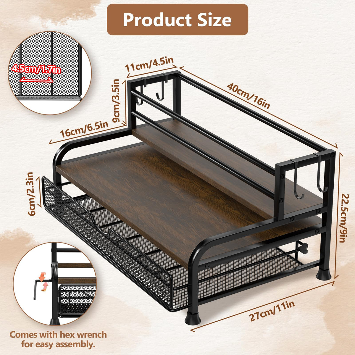 Coffee Syrup Rack Organizer