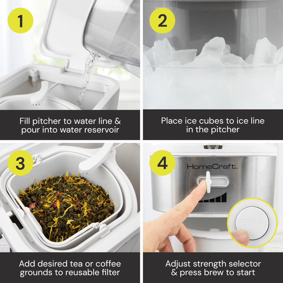 3 Quart White Stainless Steel Café' Iced Tea And Iced Coffee Brewing System