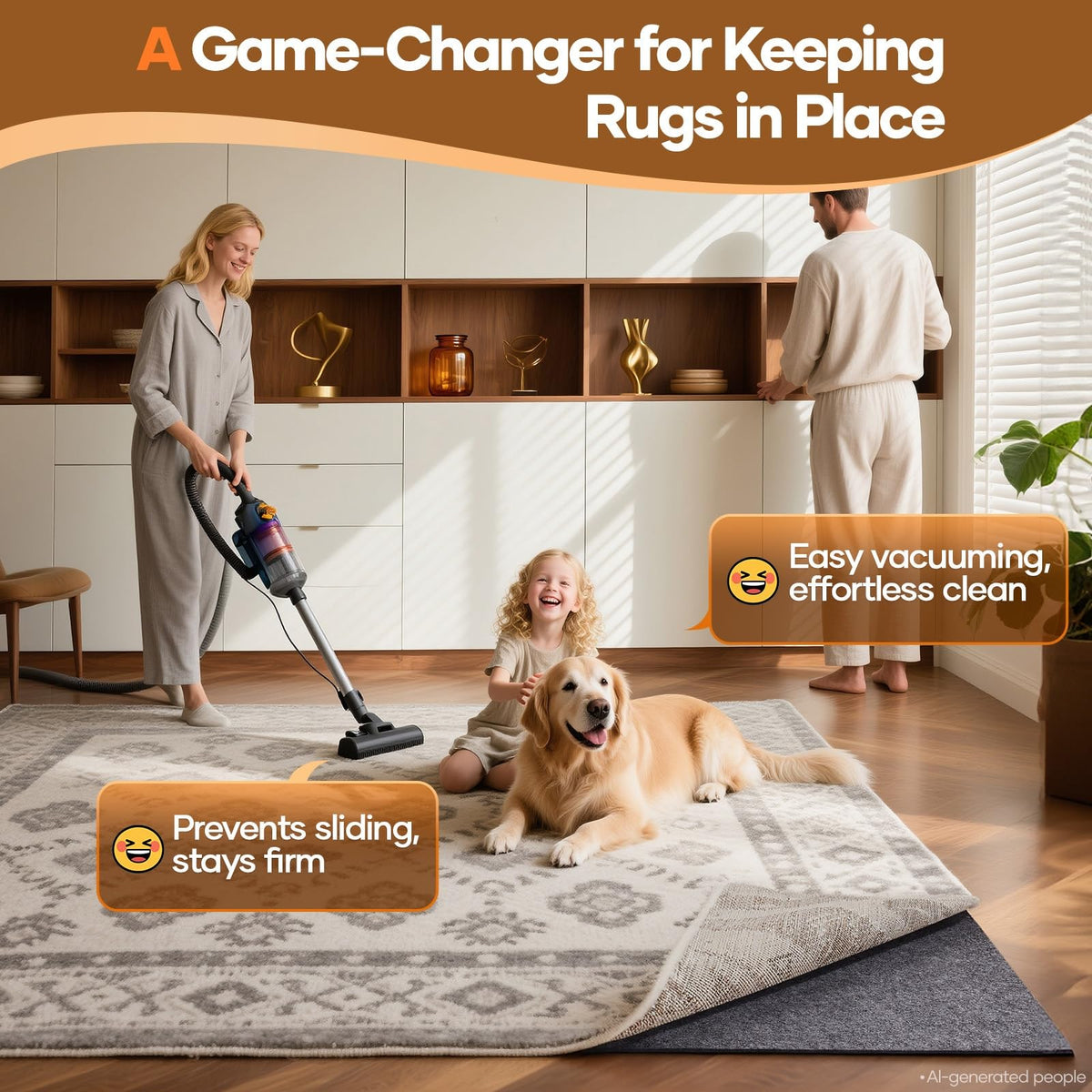 Non Slip Cushioned Rug Pad Gripper (54 Sq Ft)