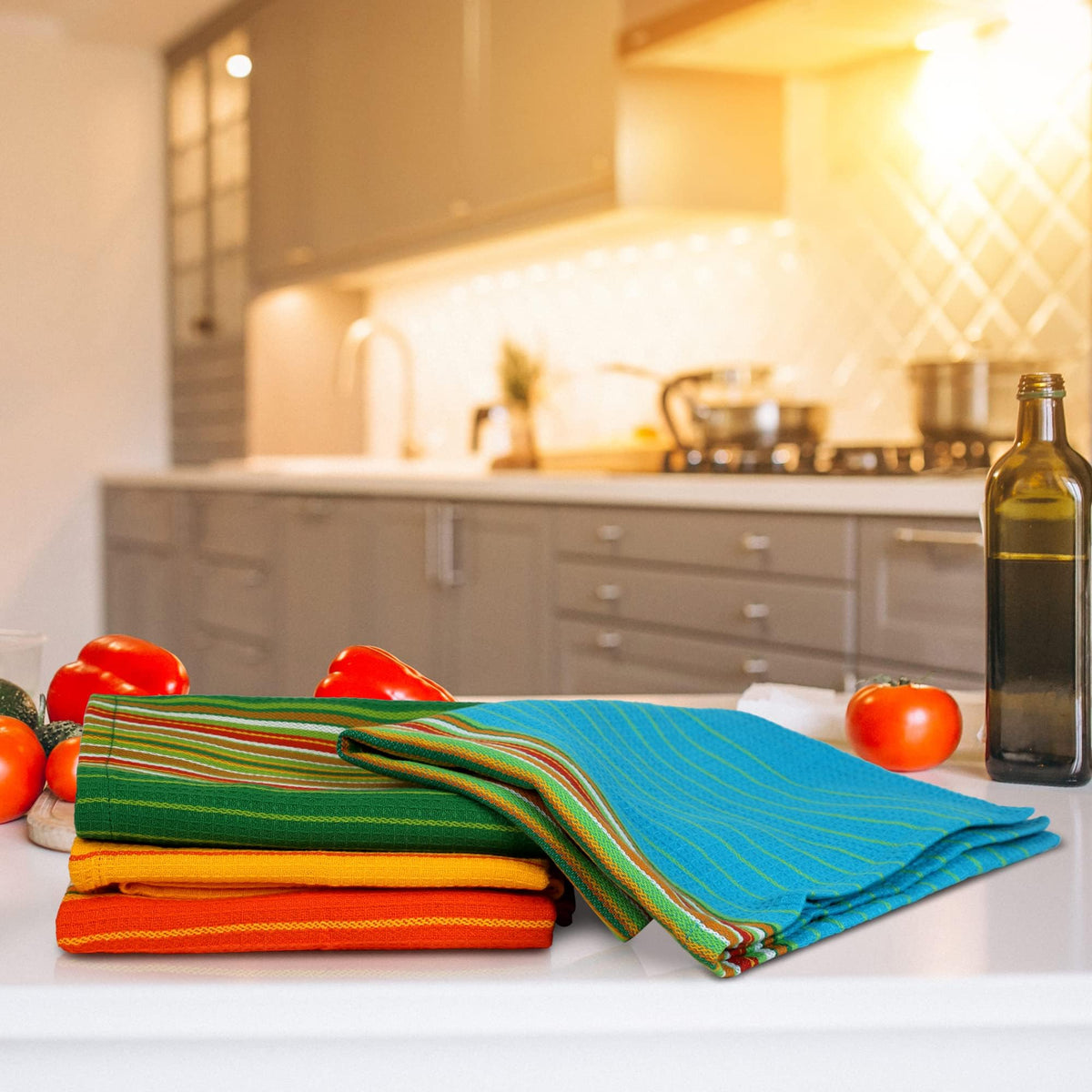 Kitchen Towels Cotton Dish Towels 20”x30” (4 Count)
