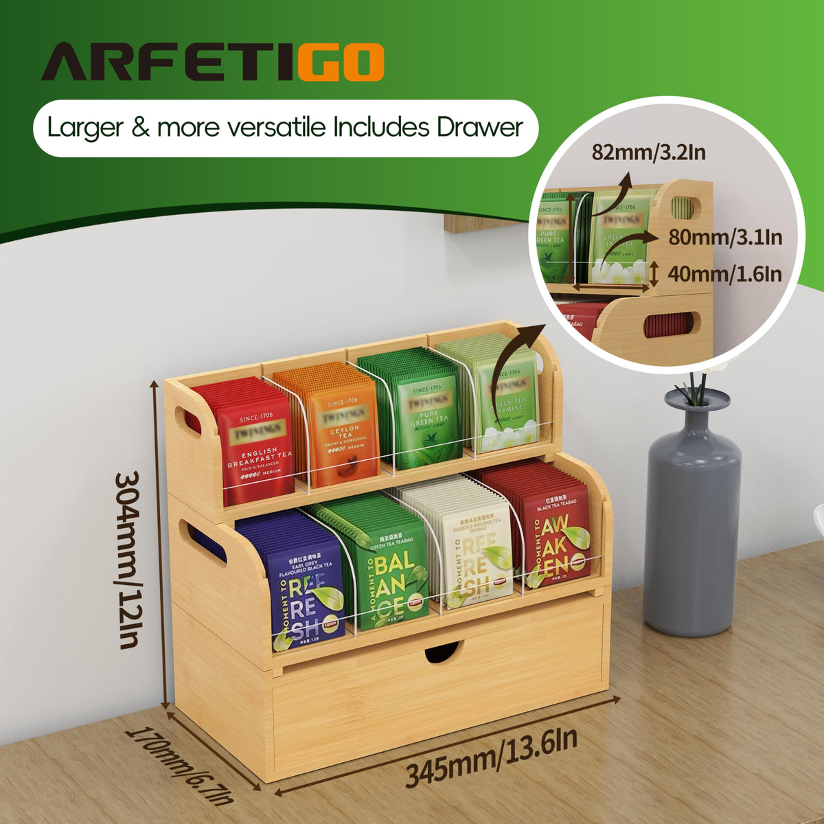 Bamboo Tea Organizer