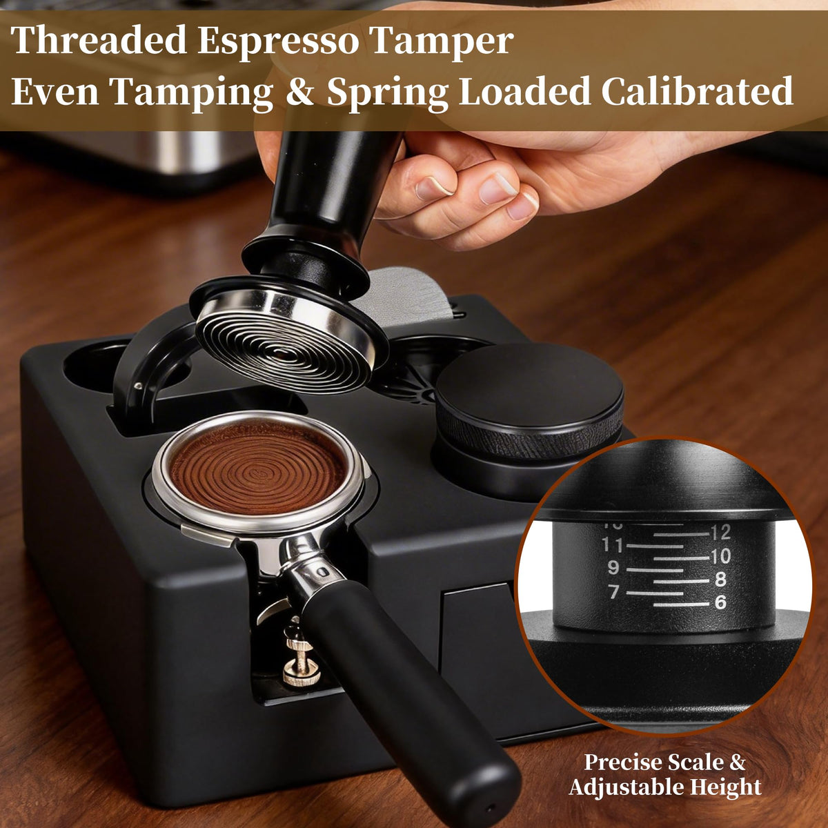 9 PCS 51mm Espresso Accessories Kit with Tamper Station