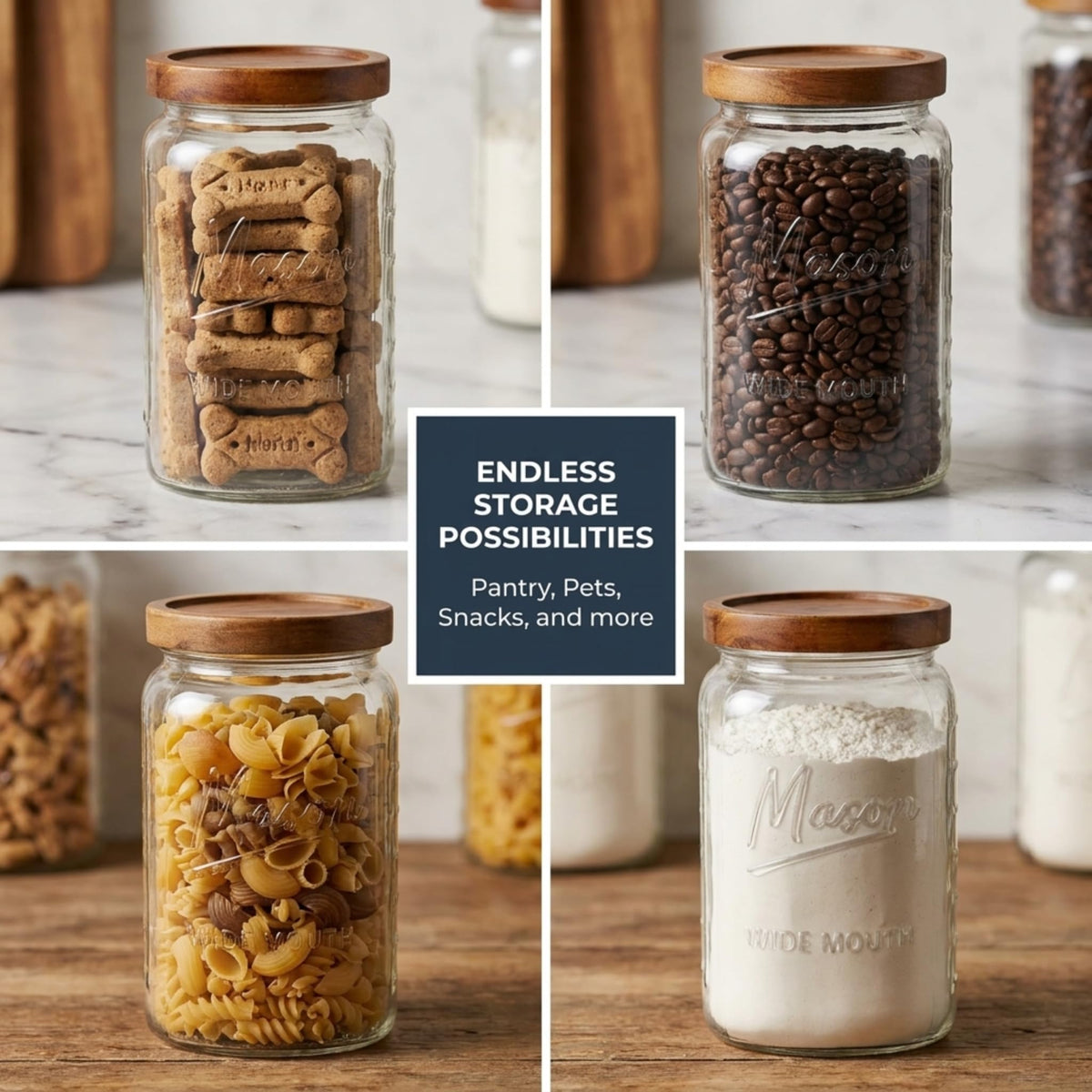 1 Gallon Glass Jars with Wooden Lids