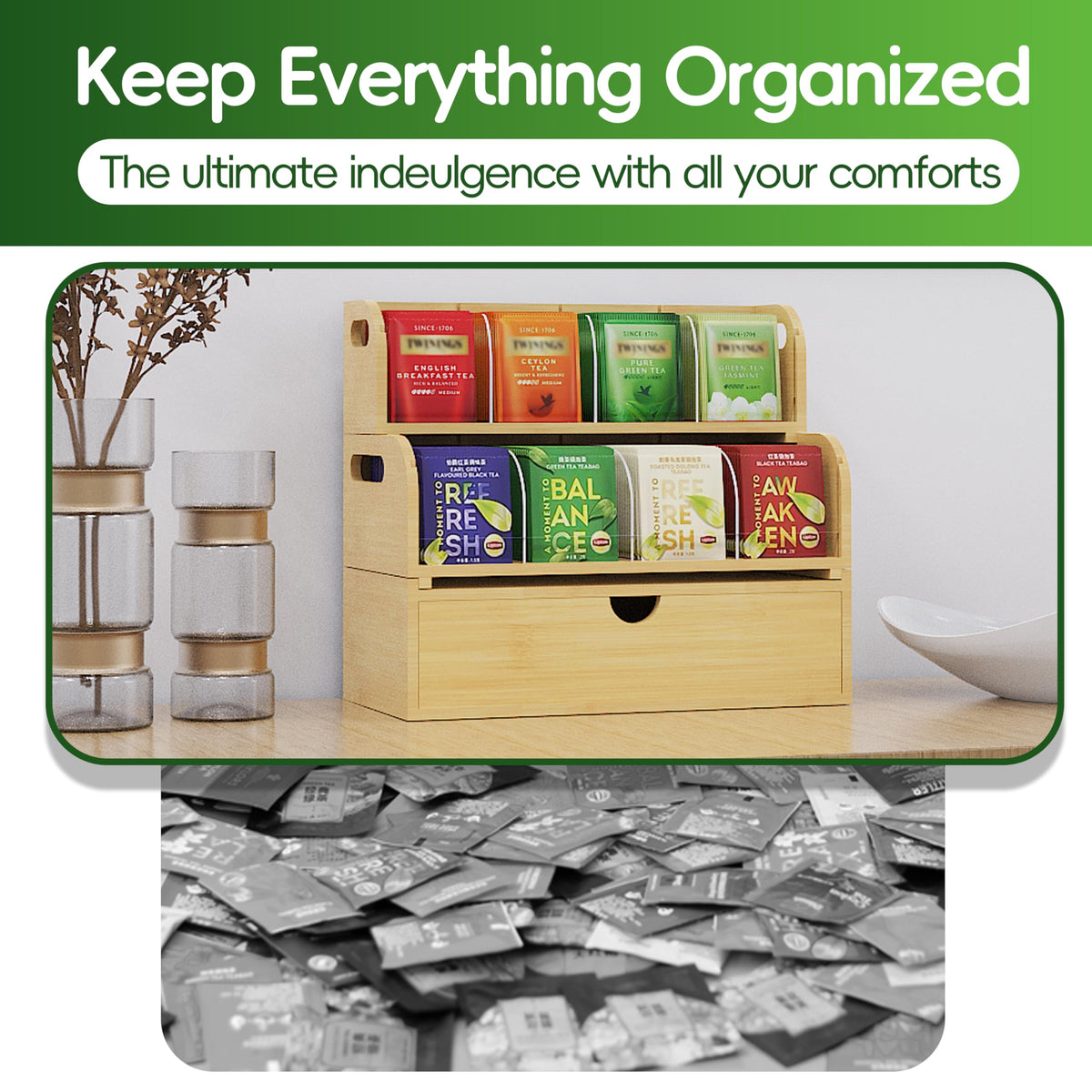 Bamboo Tea Organizer