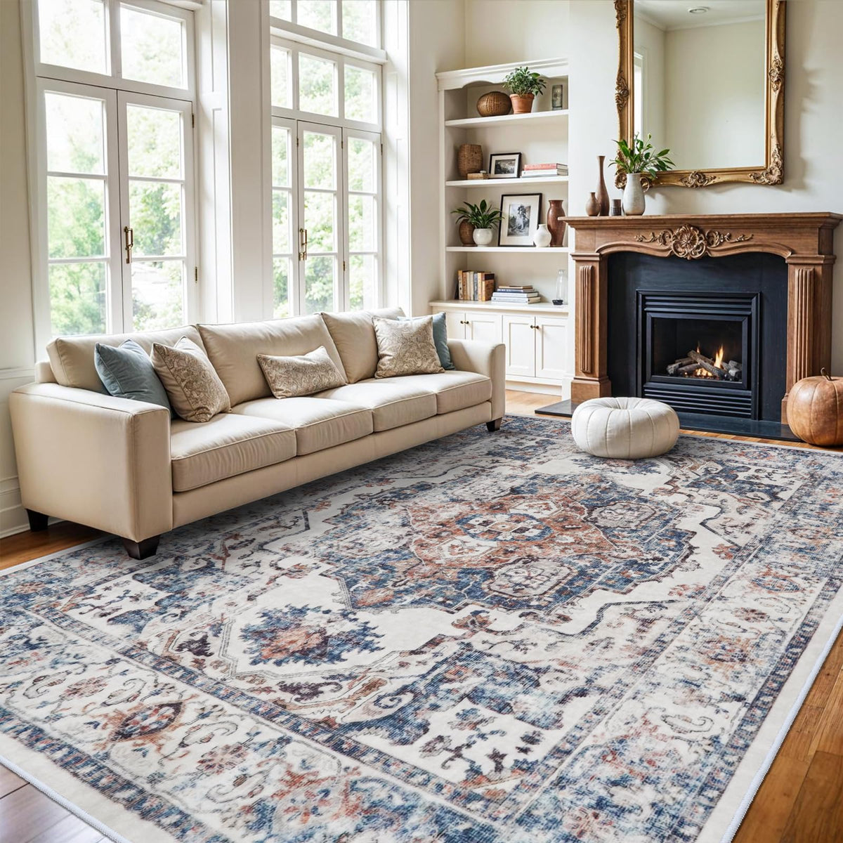 10x14 Washable Vintage Area Rug (143.24 Sq Ft)