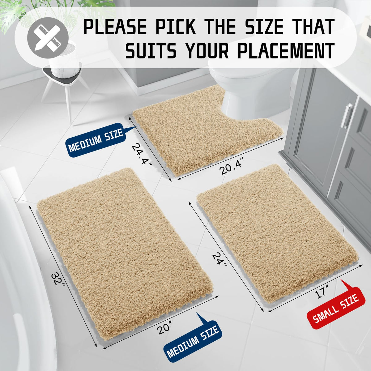 Bath Rugs for Bathroom 32X20