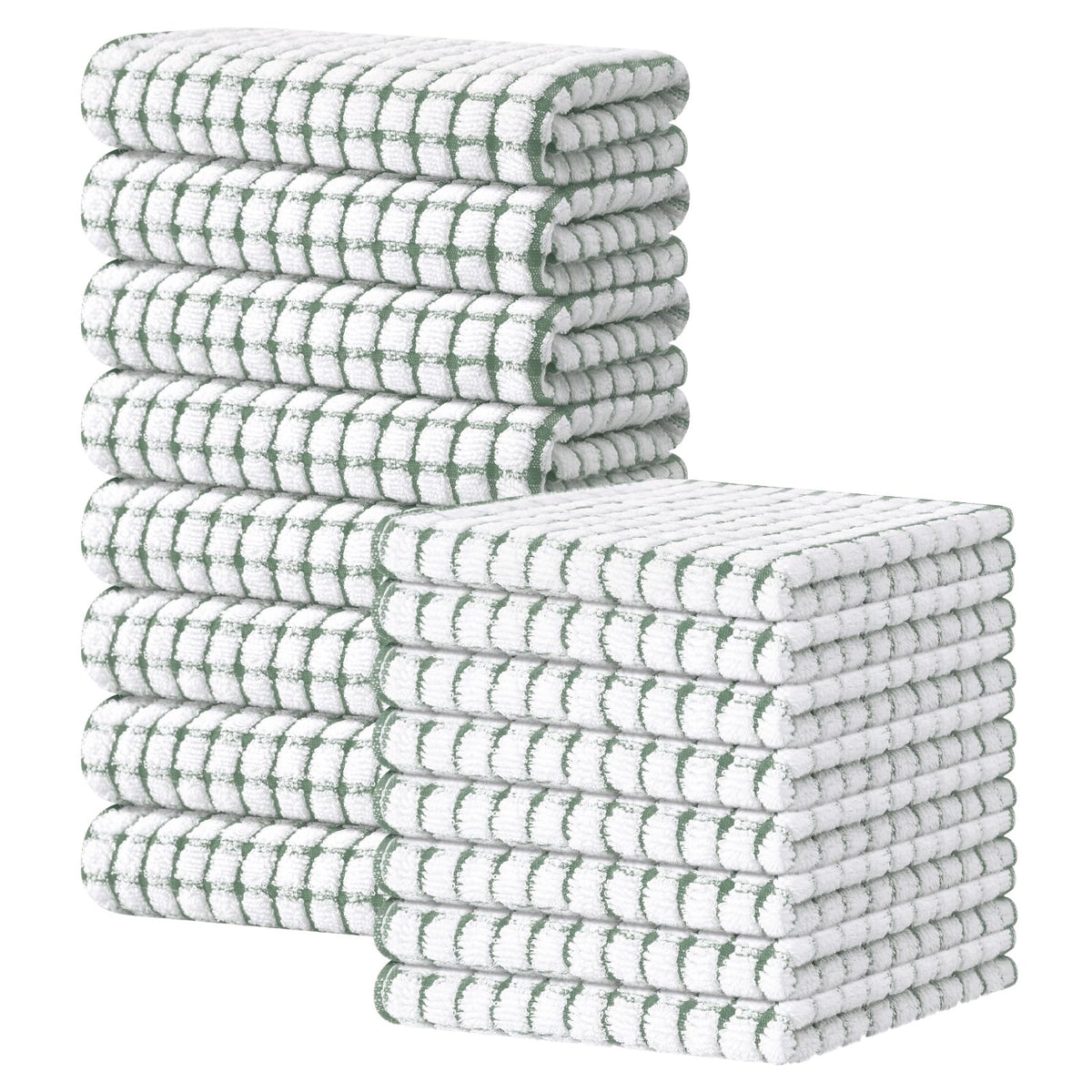 Cotton 16 Pack Kitchen Towels and Dishcloths Sets (16 Count)