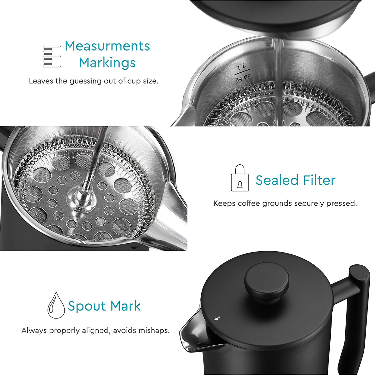 Large French Press Coffee Maker 50oz