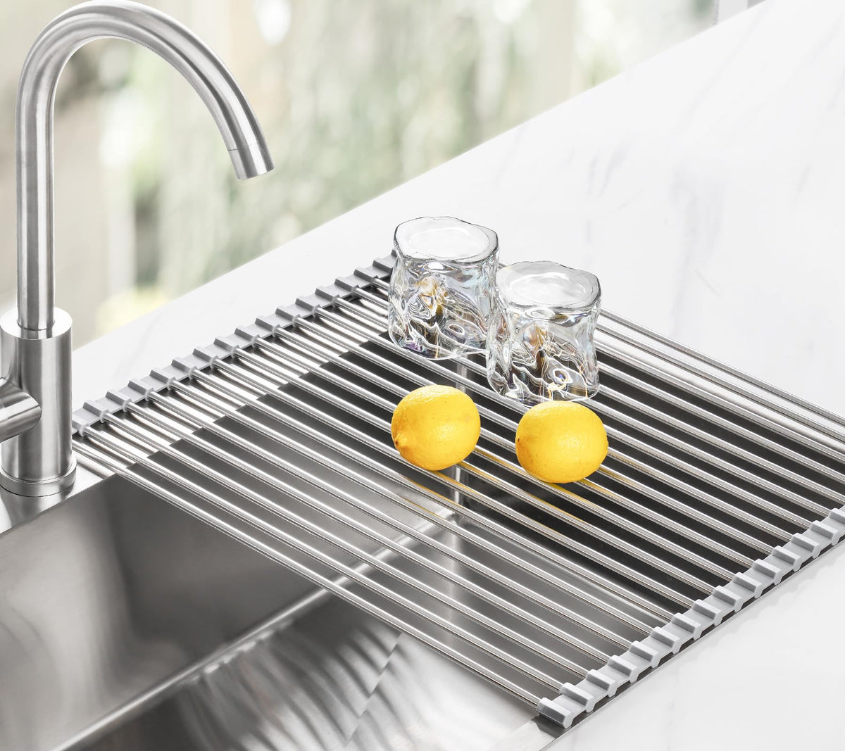 Roll Up Dish Drying Rack Over Sink