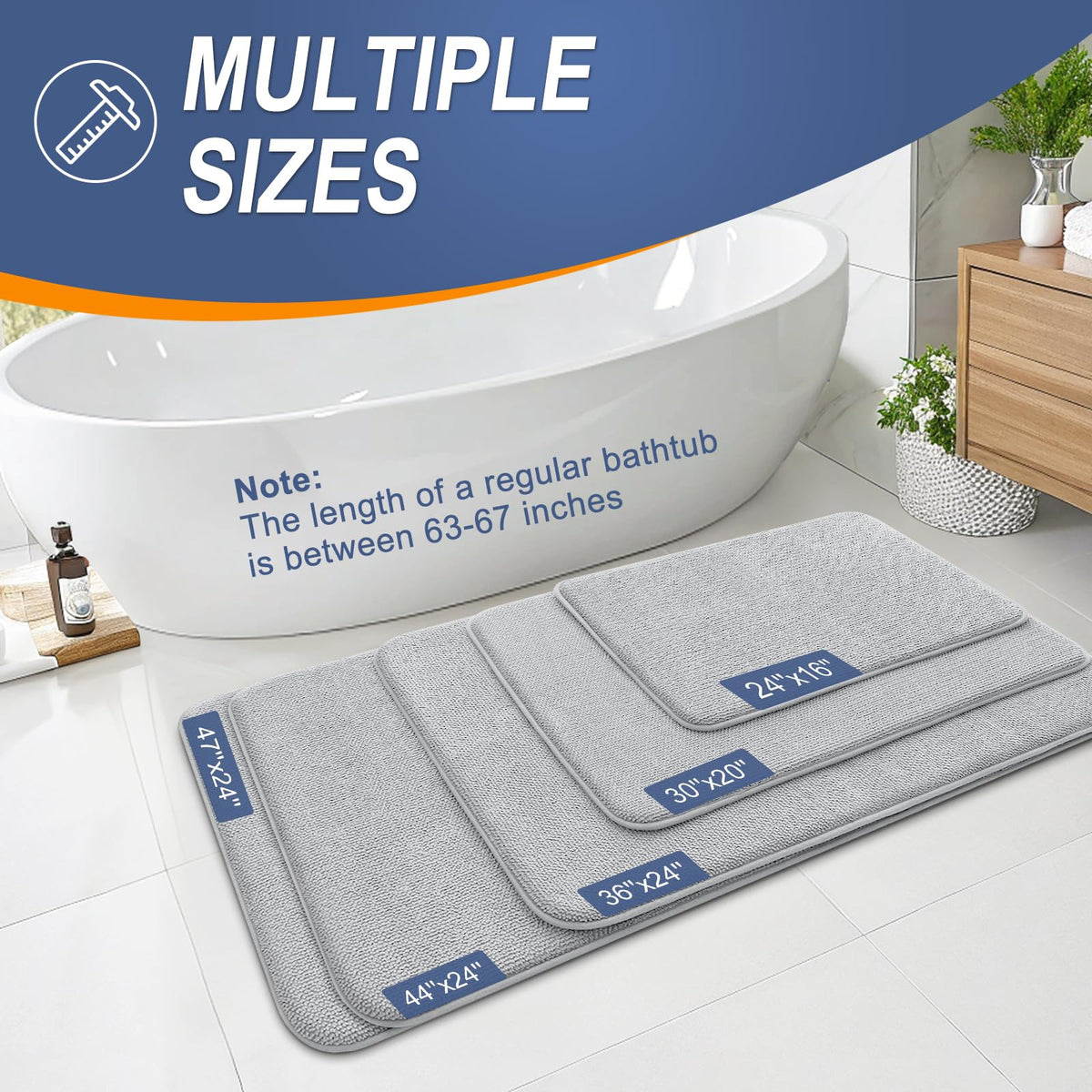 Thick Memory Foam Bathroom Rug 30x20