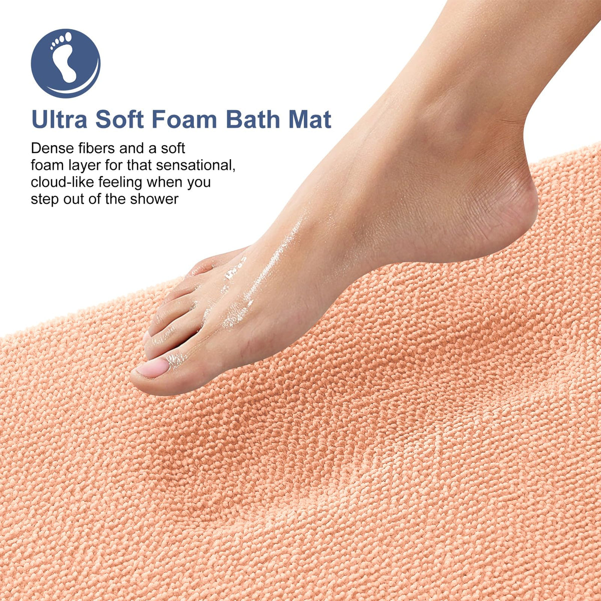 Memory Foam Small Bathroom Rugs 24x16 (4 Count)