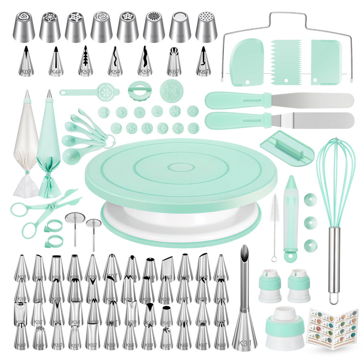 158 Cake Decorating Kit Baking Supplies Tools for Beginners & Pros
