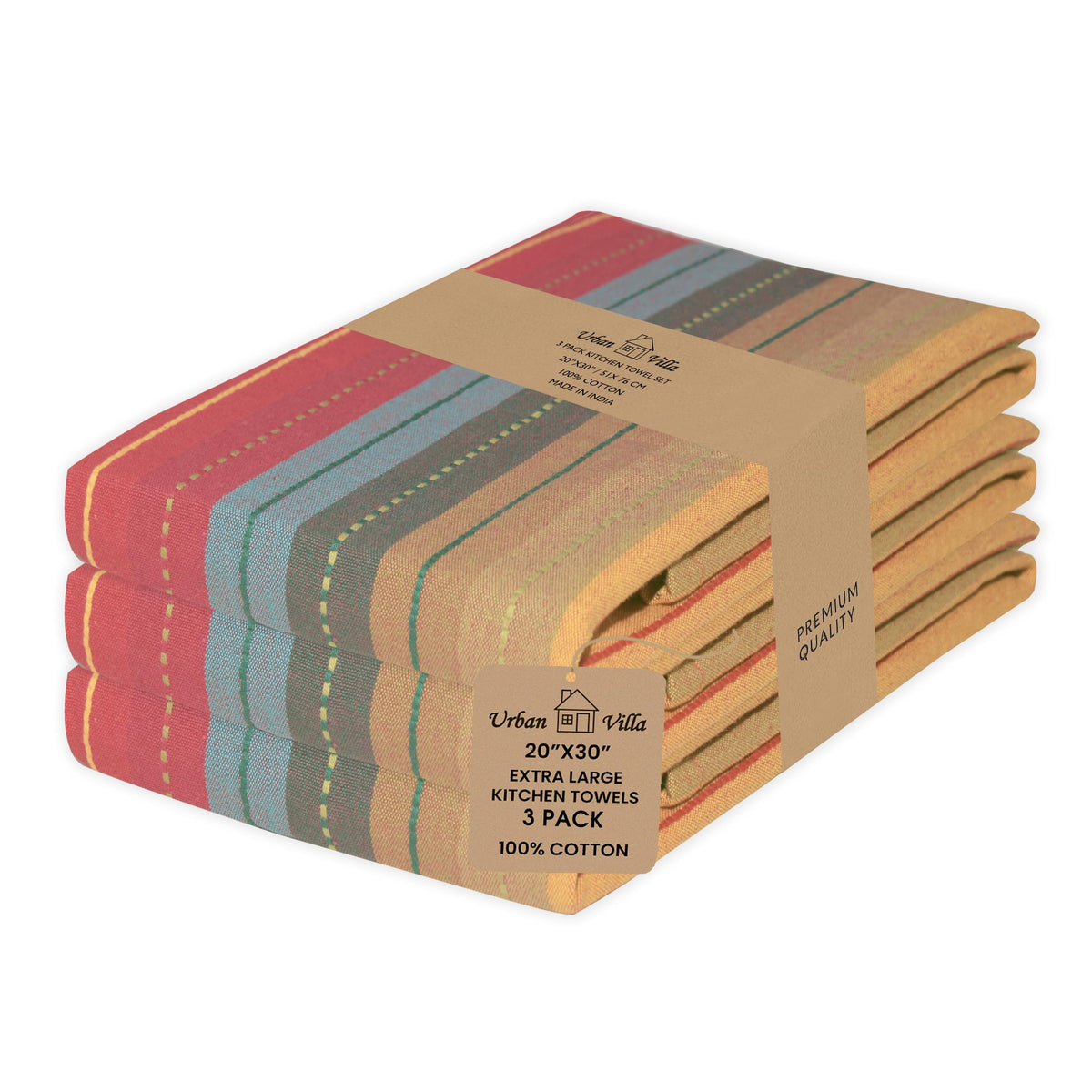 Kitchen Towels Cotton Dish Towels 20”x30” (3 Count)