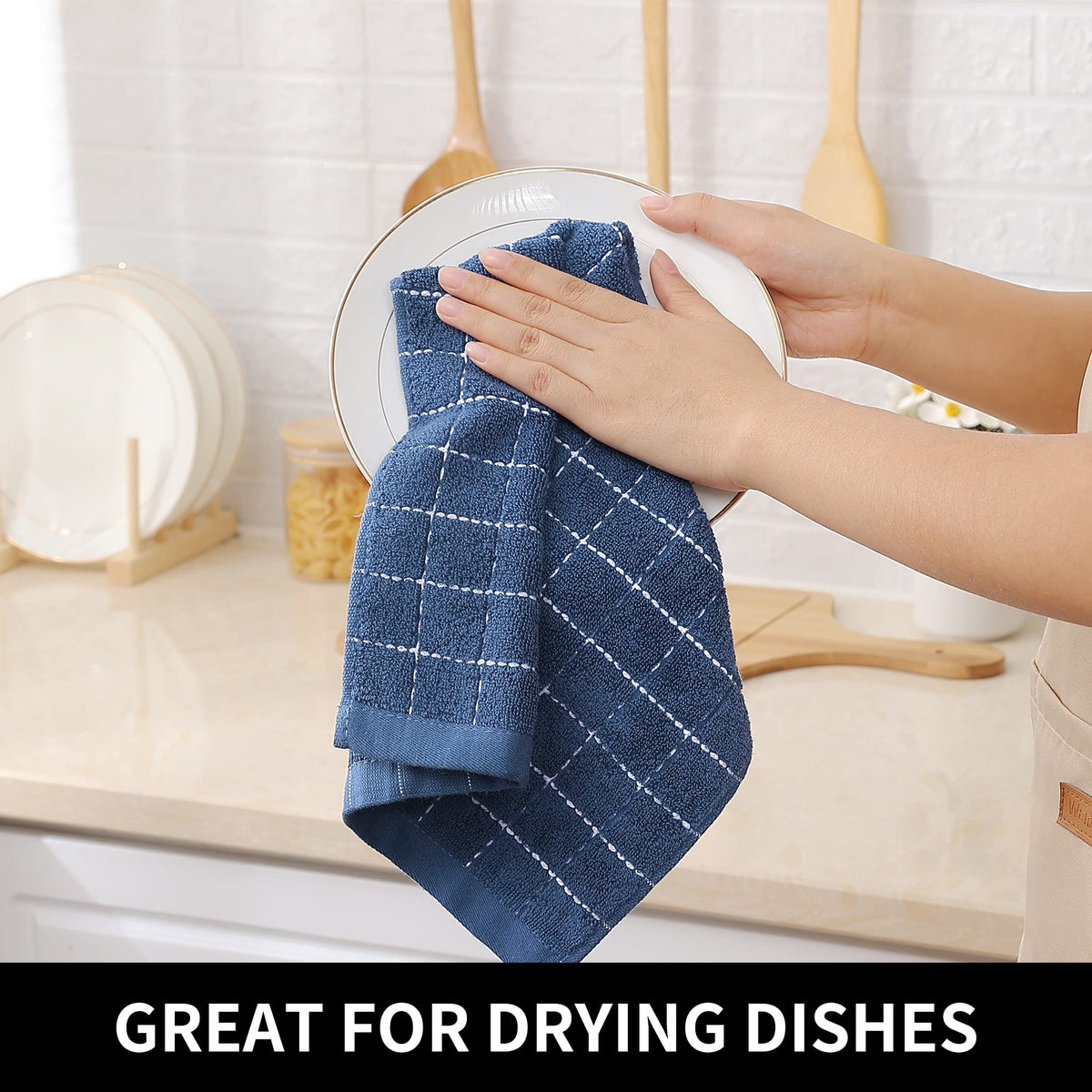 100% Cotton Terry Kitchen Dish Cloths (6 Count)