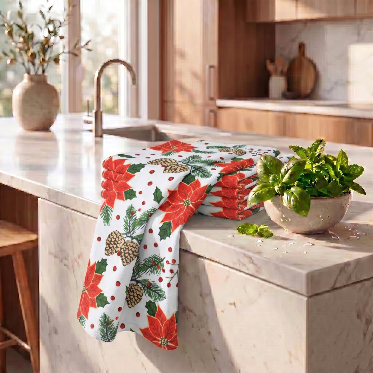 Kitchen Towels Cotton Dish Towels 20”x30” (6 Count)