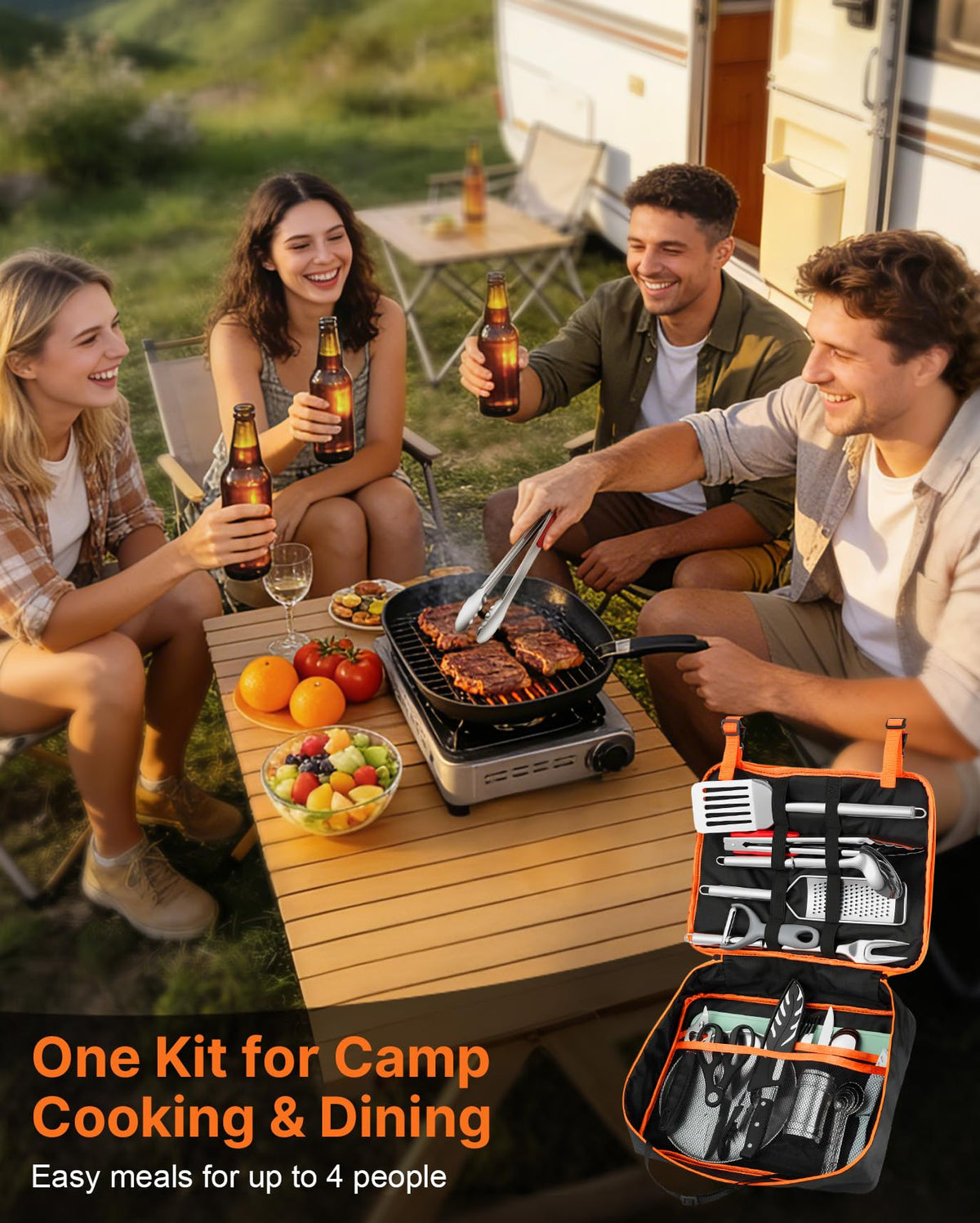 Portable Camping Cooking Utensils Set 28PCS (28 Count)