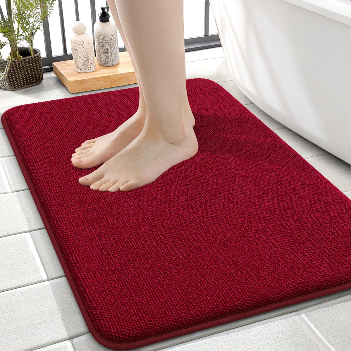 Thick Memory Foam Small Bathroom Rug 24x16