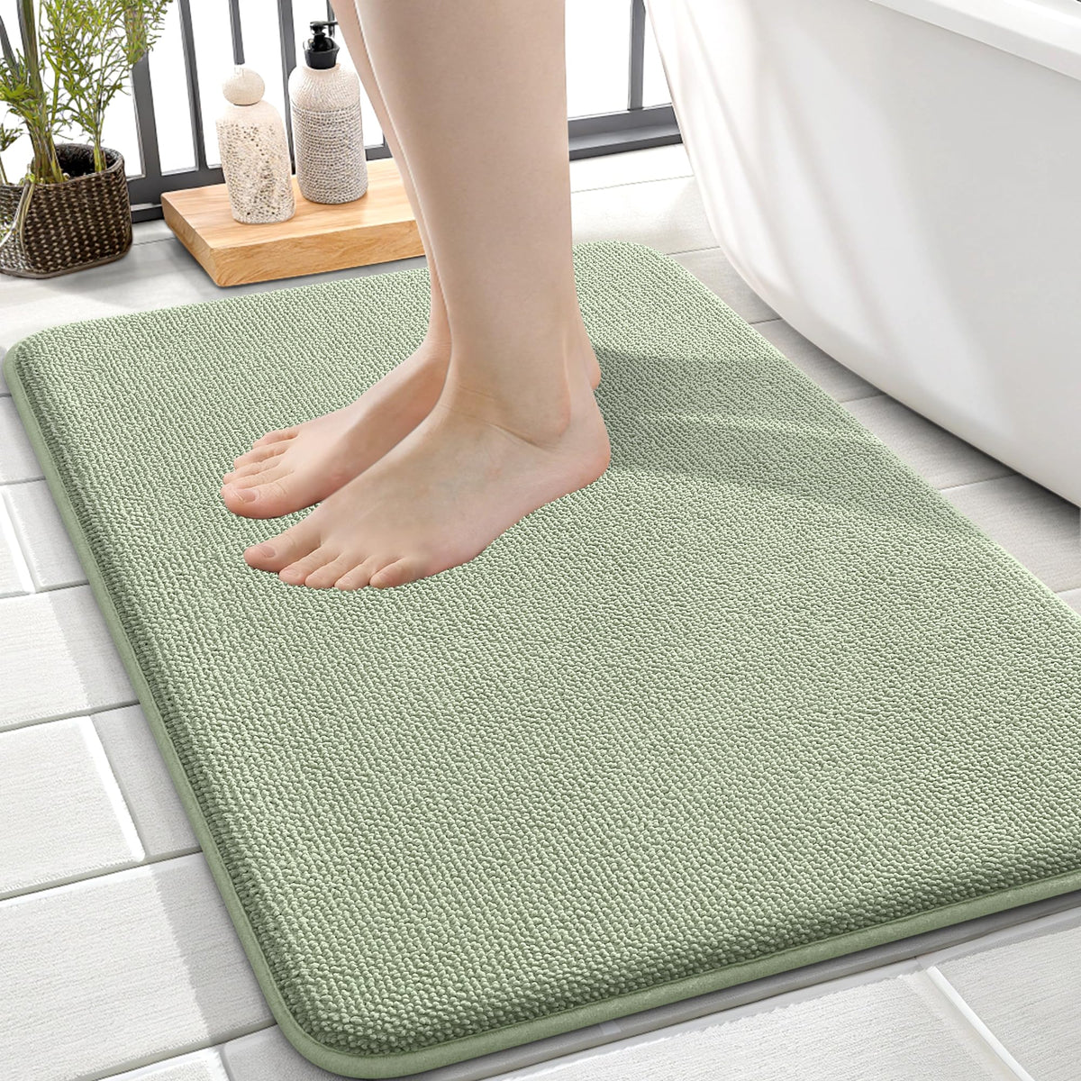 Memory Foam Small Bathroom Rug 24x16
