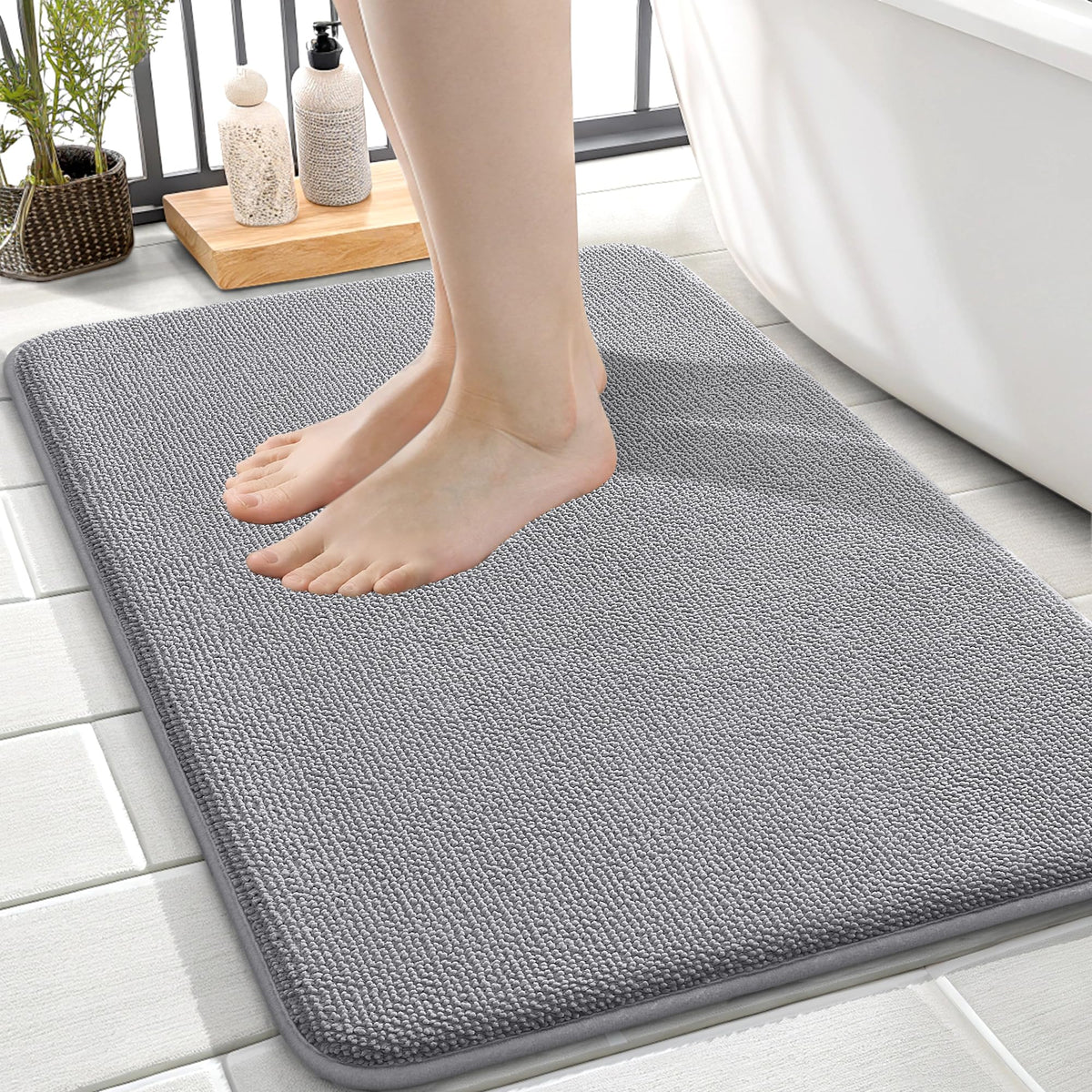 Thick Memory Foam Small Bathroom Rug 24x16