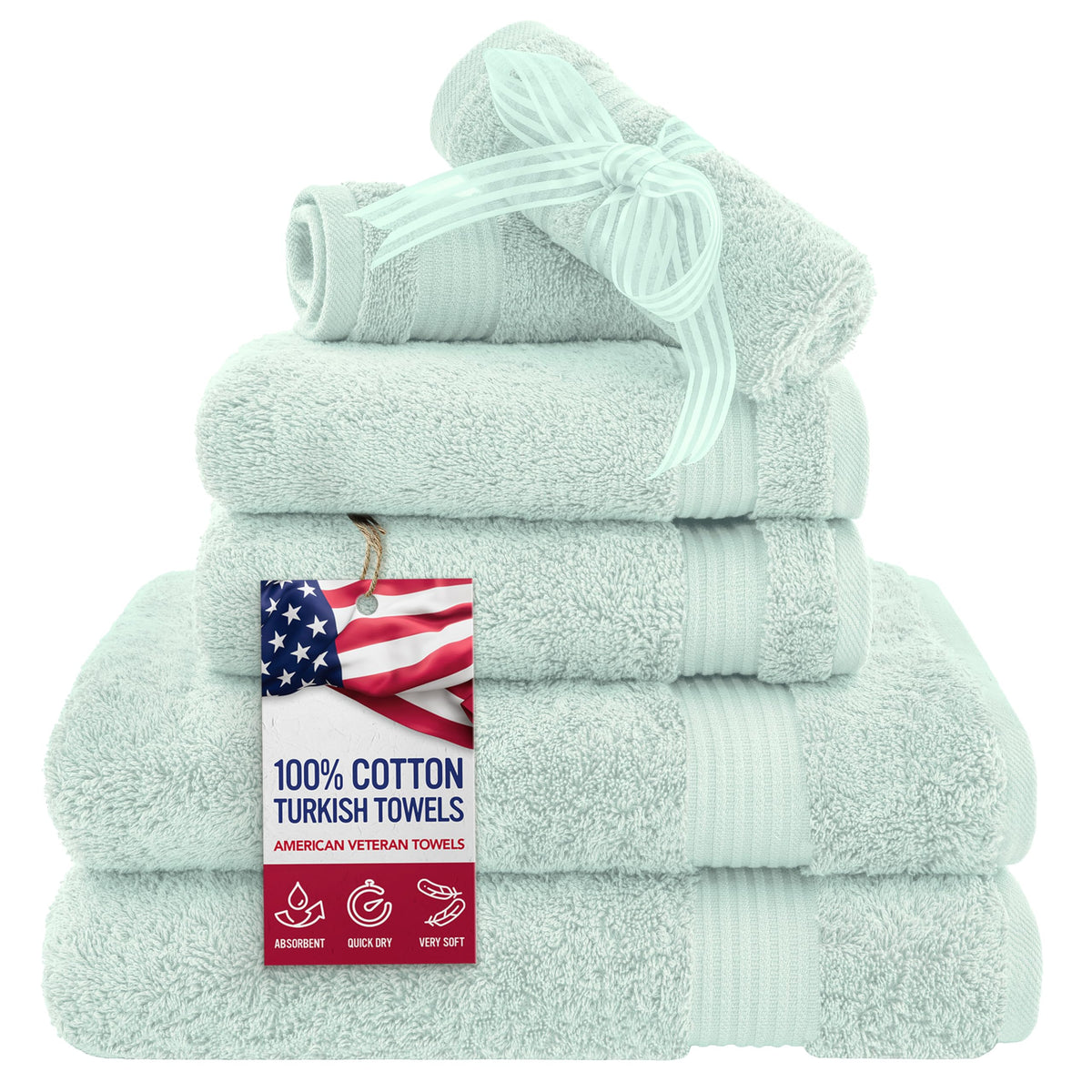 6 Piece Towel Set for Bathroom (6 Count)