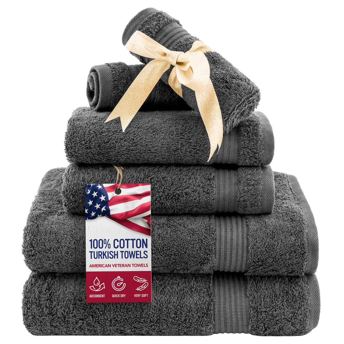 6 Piece Towel Set for Bathroom