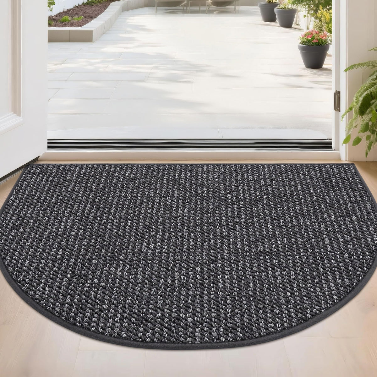 Dirt Trapper Door Mat 24" x 36" Half Circle Non Slip